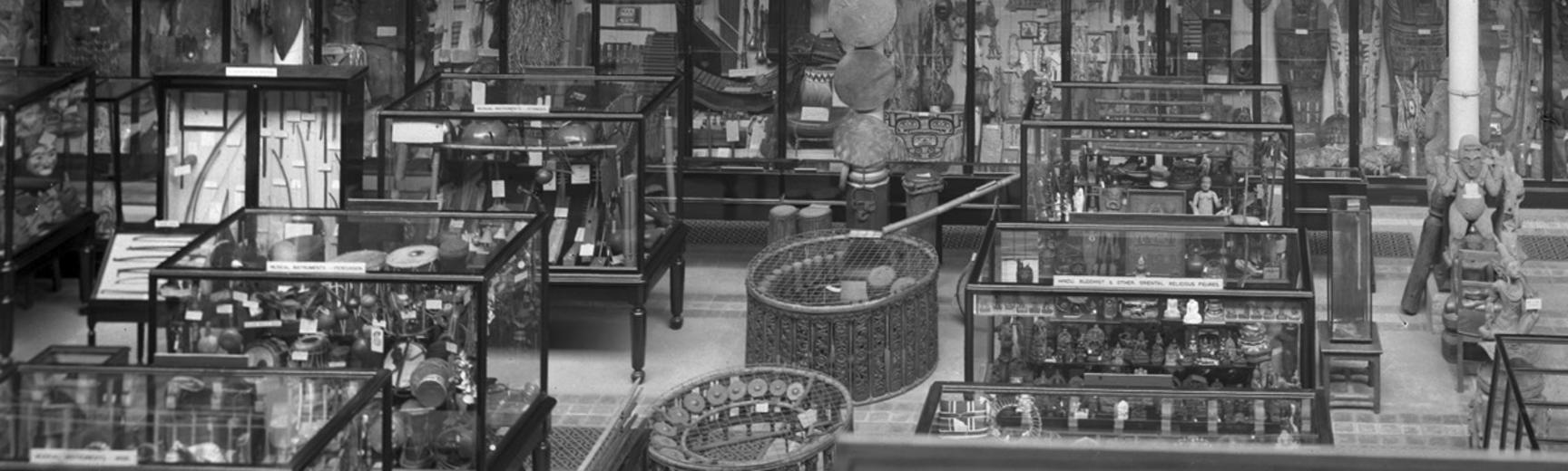 Early view of interior of Pitt Rivers Museum