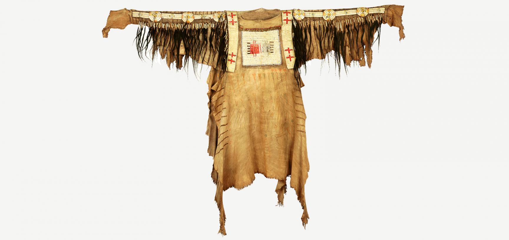 Blackfoot hide shirt (1893.67.1) after conservation