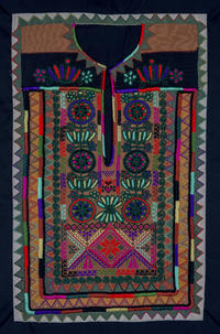 Tahririi dress with multi-coloured embroidery